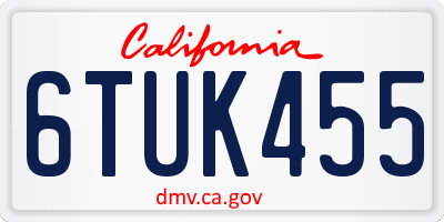 CA license plate 6TUK455