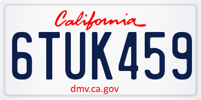 CA license plate 6TUK459