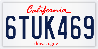 CA license plate 6TUK469