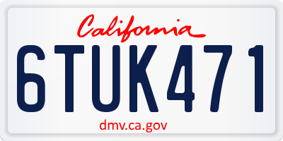 CA license plate 6TUK471