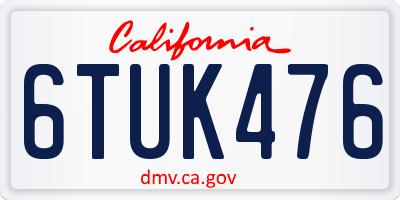 CA license plate 6TUK476