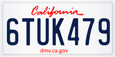 CA license plate 6TUK479