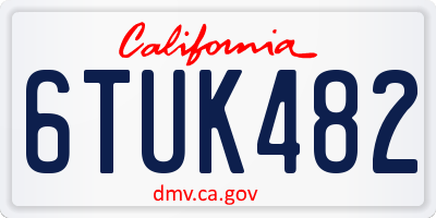 CA license plate 6TUK482