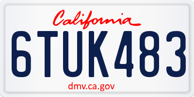 CA license plate 6TUK483