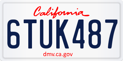 CA license plate 6TUK487