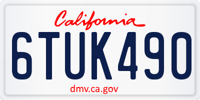 CA license plate 6TUK490