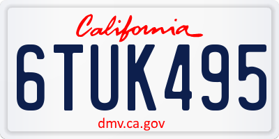 CA license plate 6TUK495