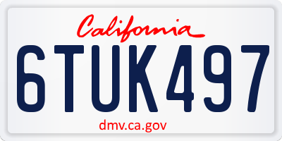 CA license plate 6TUK497