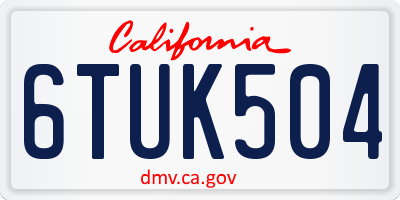 CA license plate 6TUK504