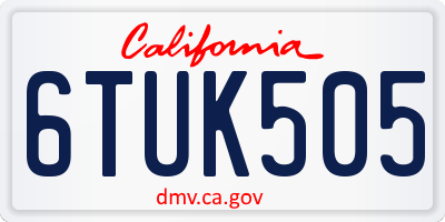 CA license plate 6TUK505