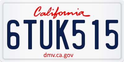 CA license plate 6TUK515
