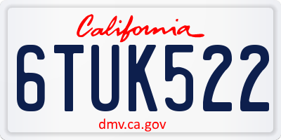 CA license plate 6TUK522