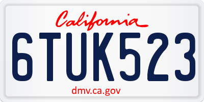 CA license plate 6TUK523