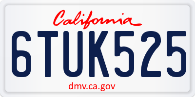 CA license plate 6TUK525