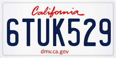 CA license plate 6TUK529
