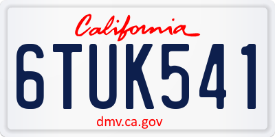 CA license plate 6TUK541