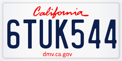CA license plate 6TUK544