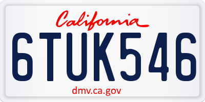 CA license plate 6TUK546