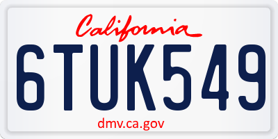 CA license plate 6TUK549