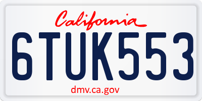 CA license plate 6TUK553