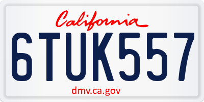 CA license plate 6TUK557
