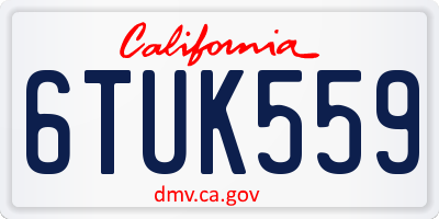 CA license plate 6TUK559