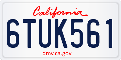 CA license plate 6TUK561