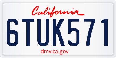 CA license plate 6TUK571