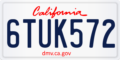 CA license plate 6TUK572