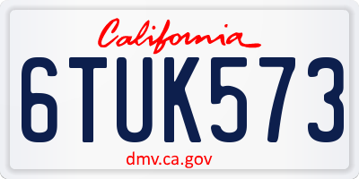 CA license plate 6TUK573