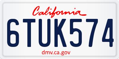CA license plate 6TUK574