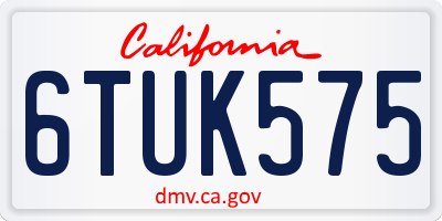 CA license plate 6TUK575
