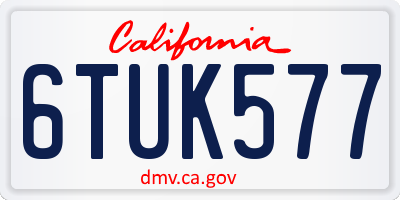 CA license plate 6TUK577