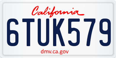 CA license plate 6TUK579