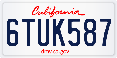 CA license plate 6TUK587