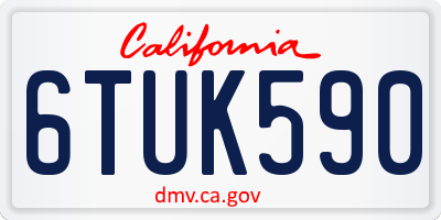 CA license plate 6TUK590