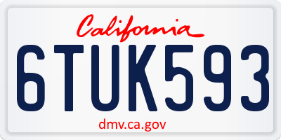 CA license plate 6TUK593