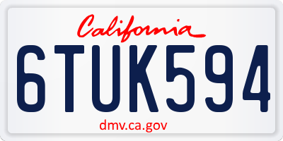 CA license plate 6TUK594