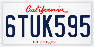 CA license plate 6TUK595
