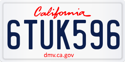 CA license plate 6TUK596