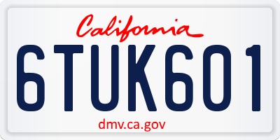 CA license plate 6TUK601