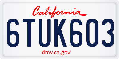 CA license plate 6TUK603