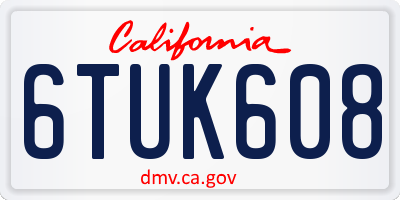CA license plate 6TUK608