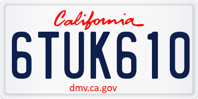 CA license plate 6TUK610