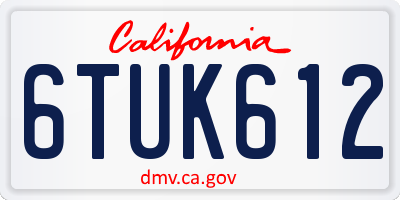 CA license plate 6TUK612