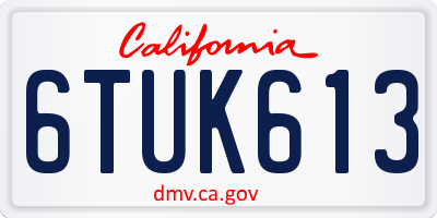 CA license plate 6TUK613