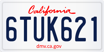 CA license plate 6TUK621