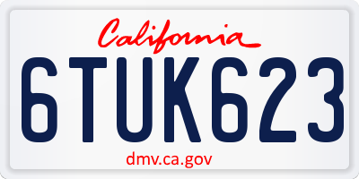 CA license plate 6TUK623