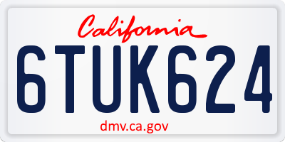 CA license plate 6TUK624