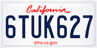 CA license plate 6TUK627